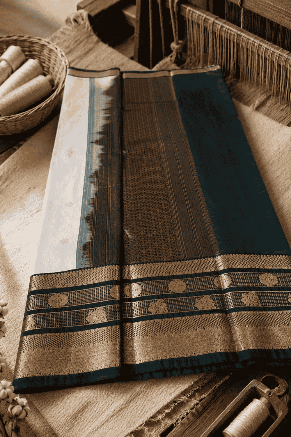 Mandaram Semi Kanchipuram Silk Saree