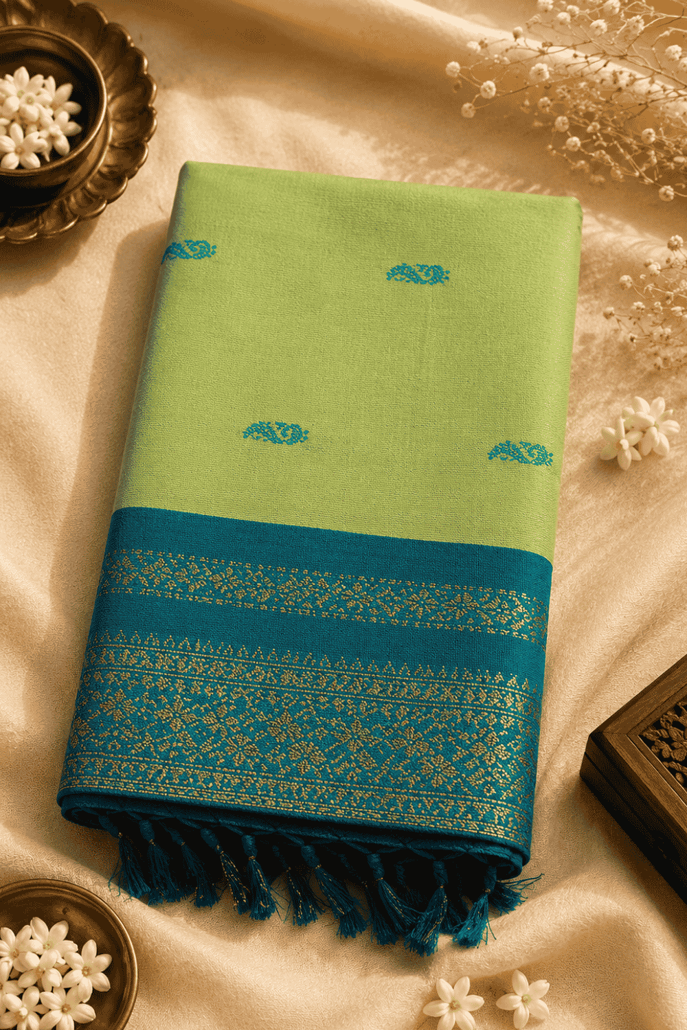Kalyani Cotton Saree Green